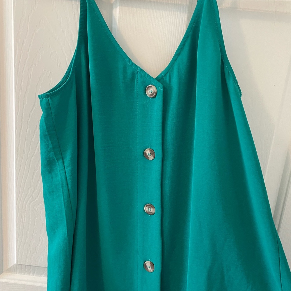Entro Vibrant Teal Sleeveless Blouse